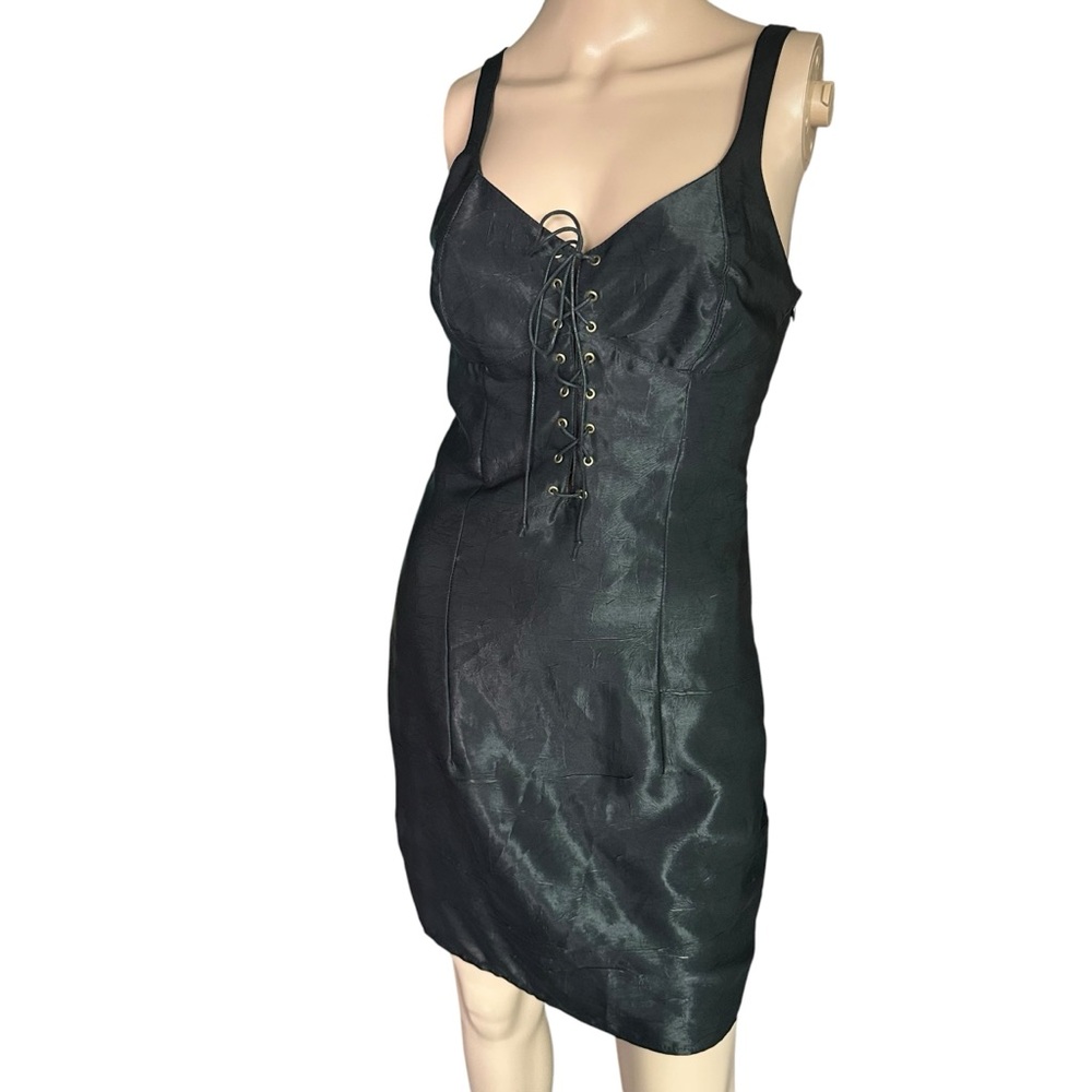 🦇Vintage Y2K Halloween Gothic Paris Laceup Dress🦇 - Picture 6 of 16